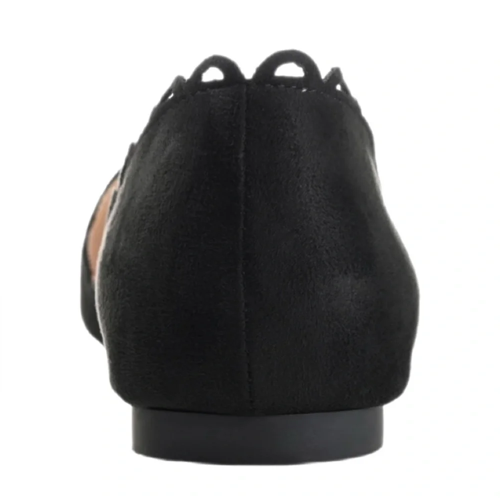 Journee Collection Jezlin Black Faux Suede D’Orsay Flats NWT
